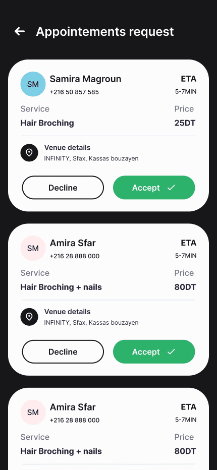 Appointment requests